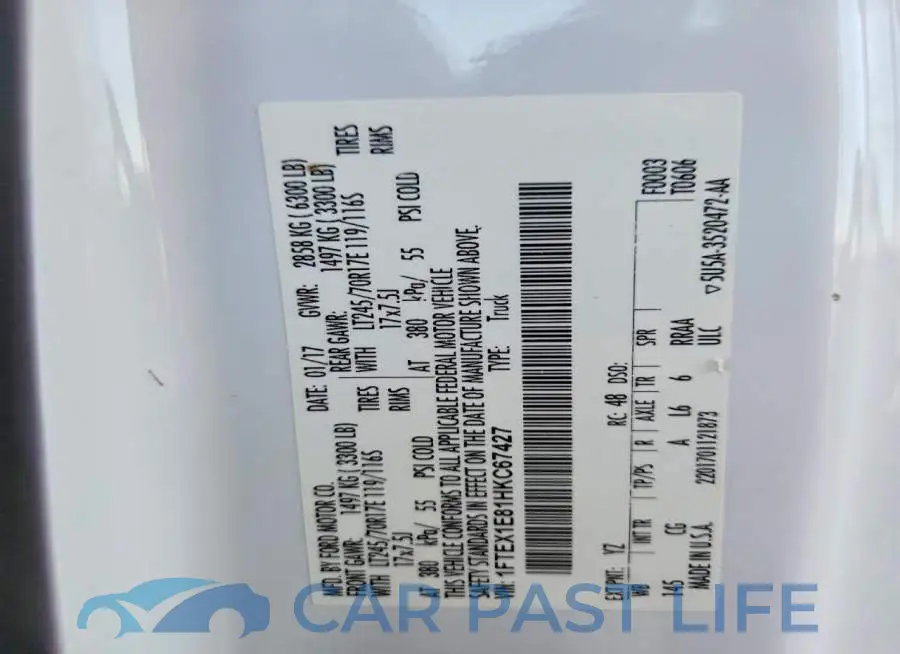 1FTEX1E81HKC67427# 12