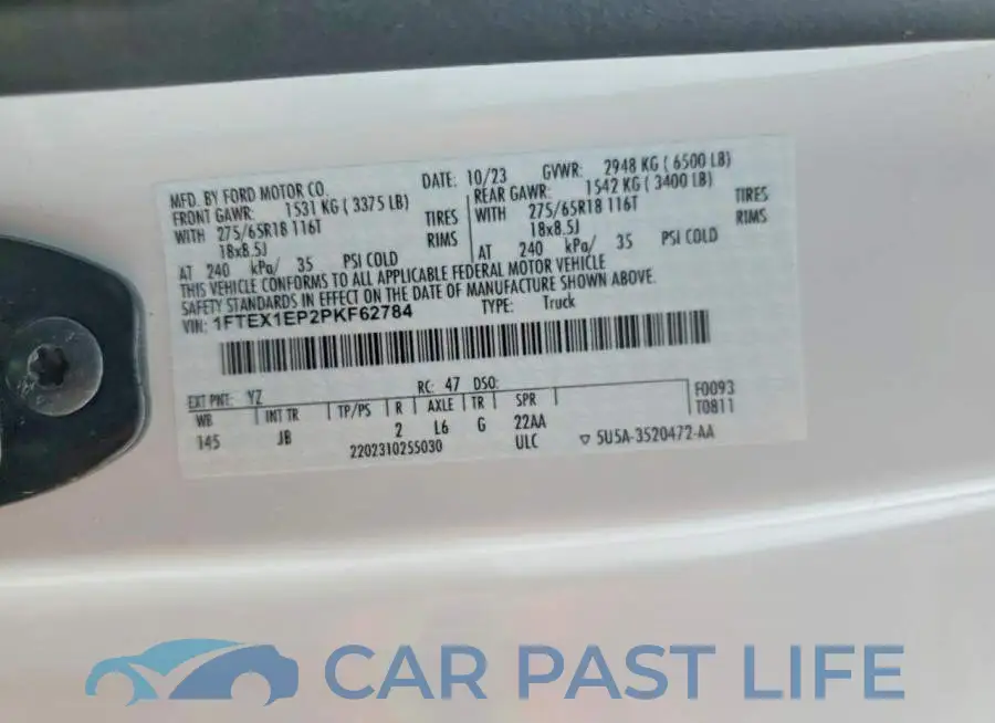 1FTEX1EP2PKF62784# 12