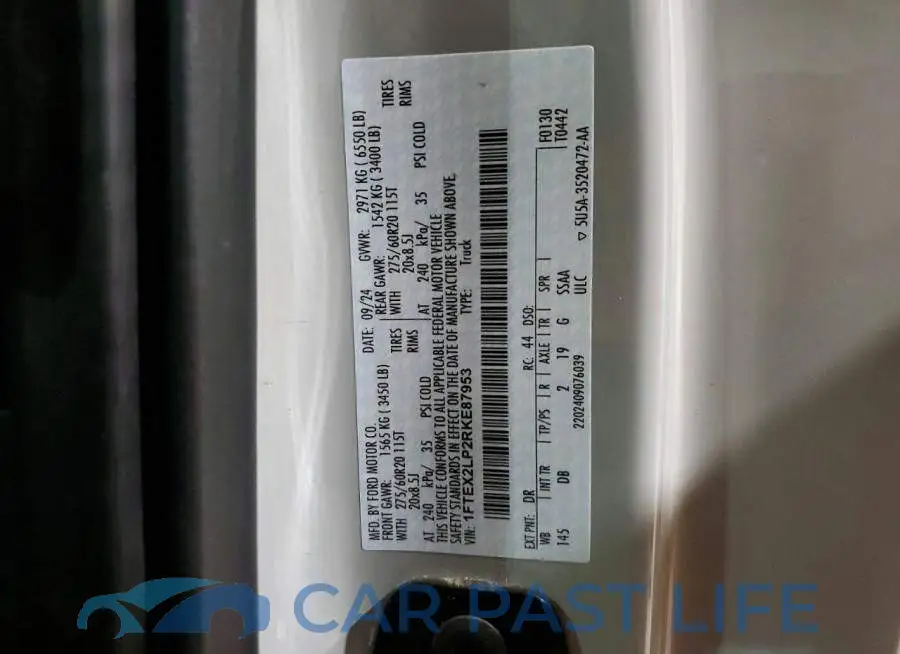 1FTEX2LP2RKE87953# 13