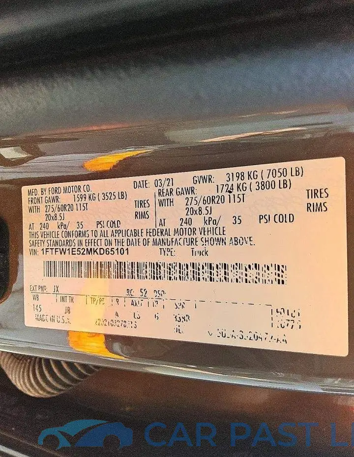 1FTFW1E52MKD65101# 12
