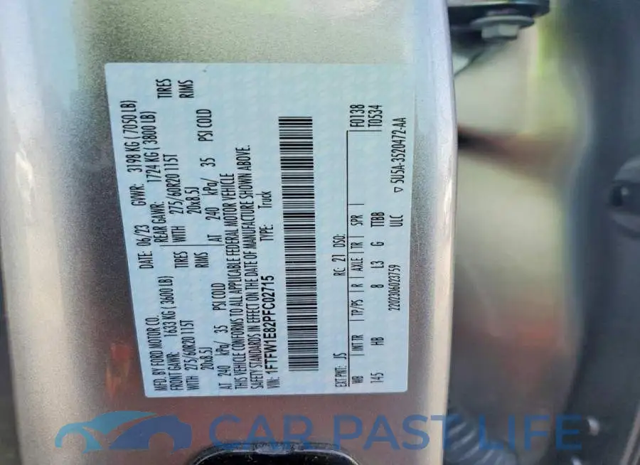 1FTFW1E82PFC02715# 12