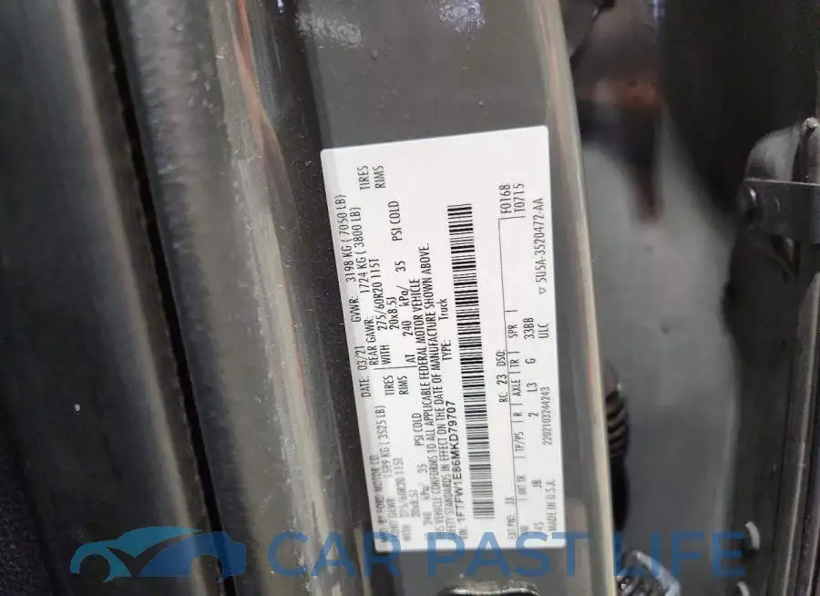 1FTFW1E86MKD79707# 12