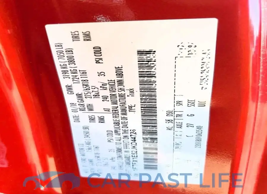 1FTFX1E52JKD44726# 12