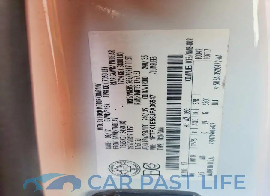 1FTFX1E56JFA36547# 12