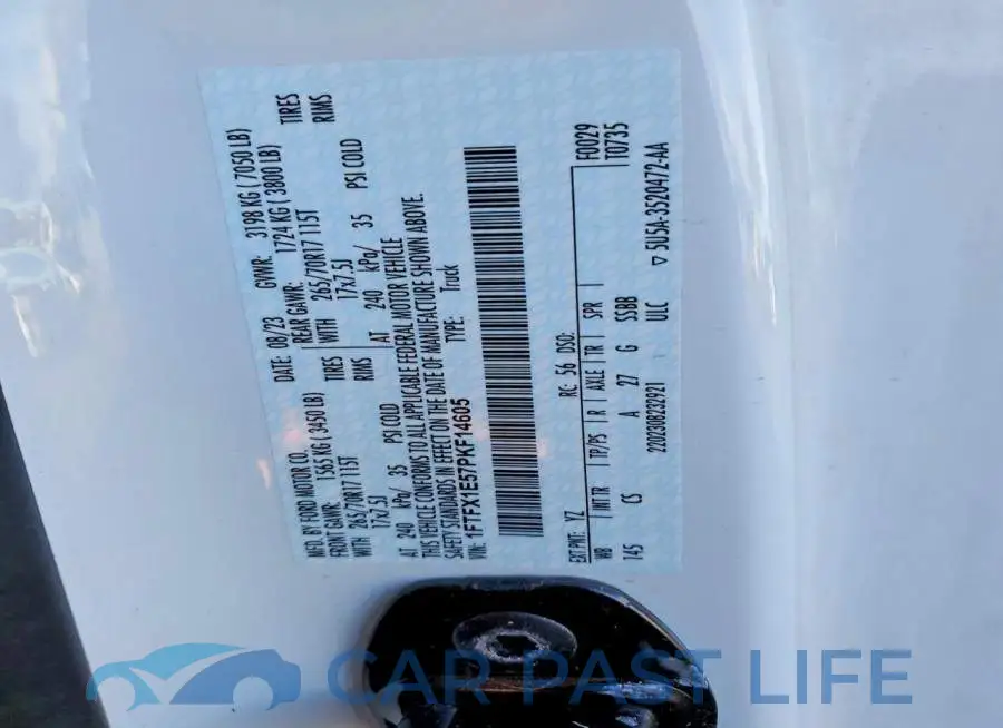 1FTFX1E57PKF14605# 12