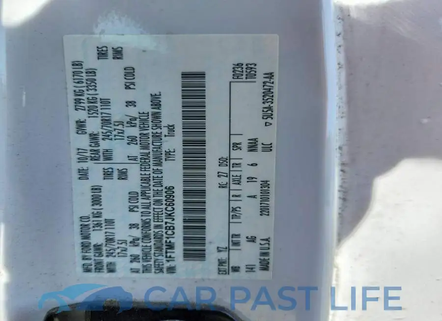 1FTMF1CB7JKC60906# 12