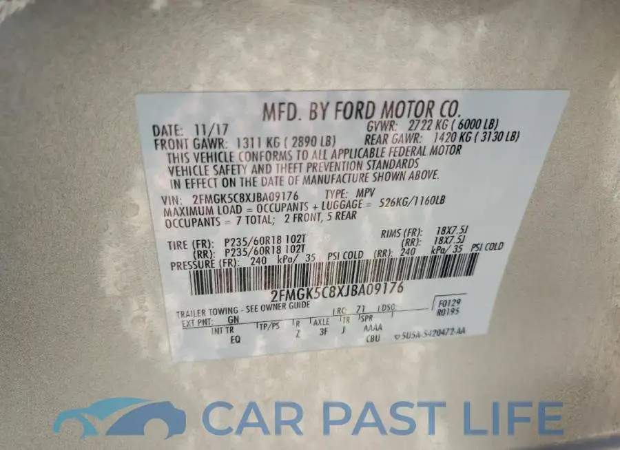 2FMGK5C8XJBA09176# 13