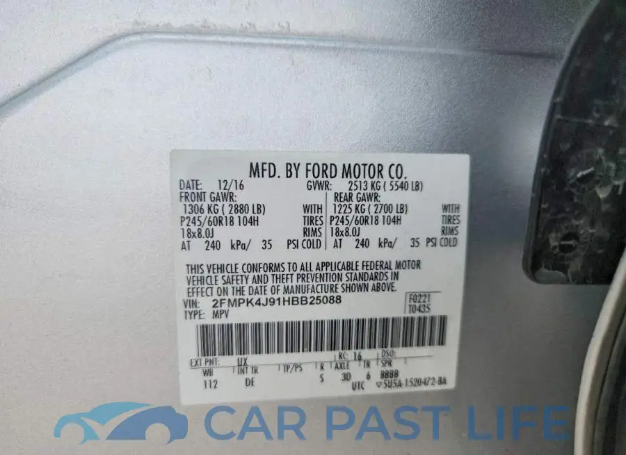 2FMPK4J91HBB25088# 12