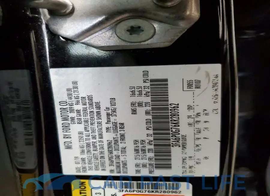 3FA6P0G76KR280962# 12
