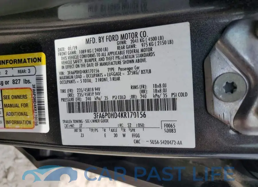 3FA6P0HD4KR170156# 12