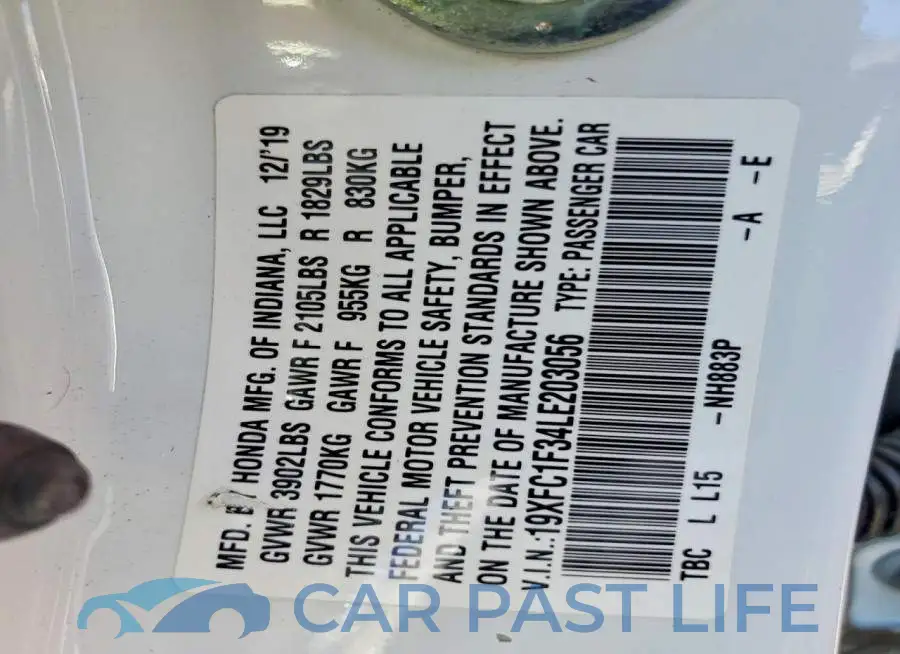 19XFC1F34LE203056# 12