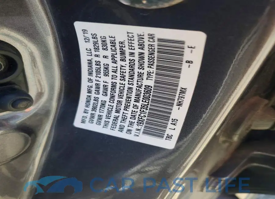19XFC1F35LE003609# 12