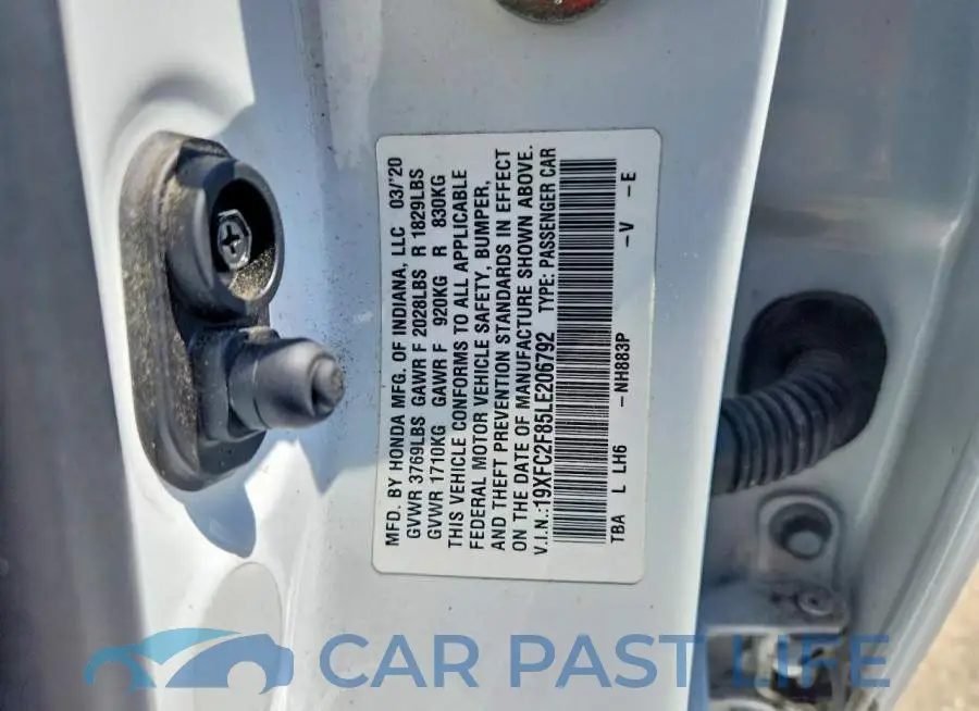 19XFC2F85LE206792# 12