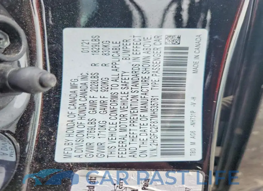 2HGFC2F87MH535761# 12