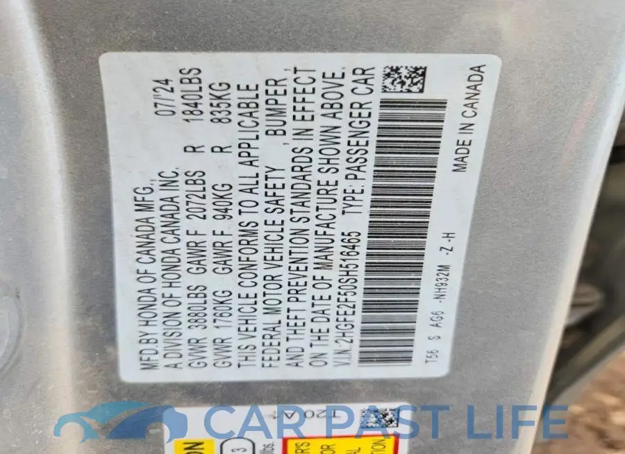 2HGFE2F50SH516465# 12