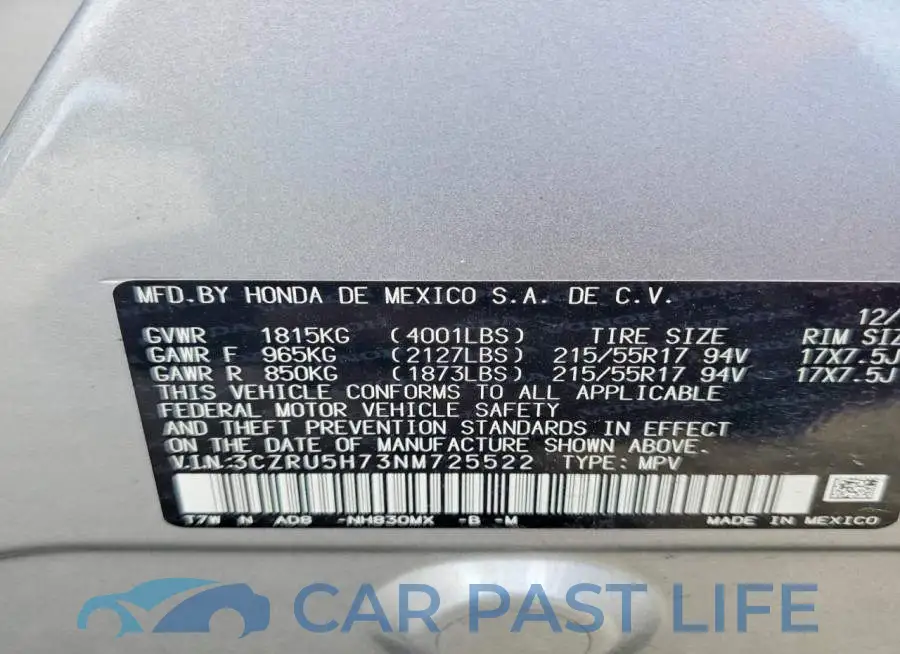 3CZRU5H73NM725522# 13