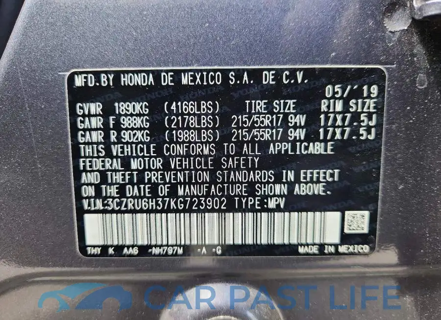 3CZRU6H37KG723902# 13