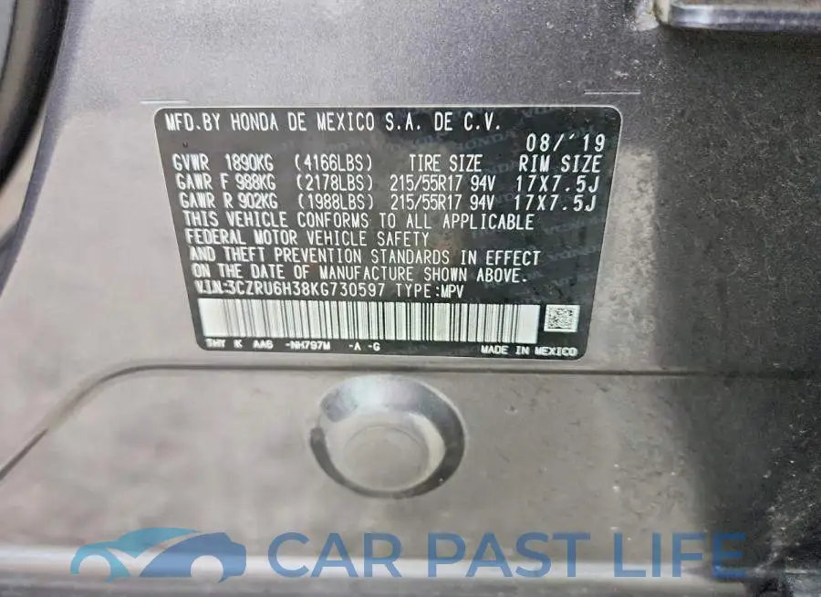 3CZRU6H38KG730597# 13