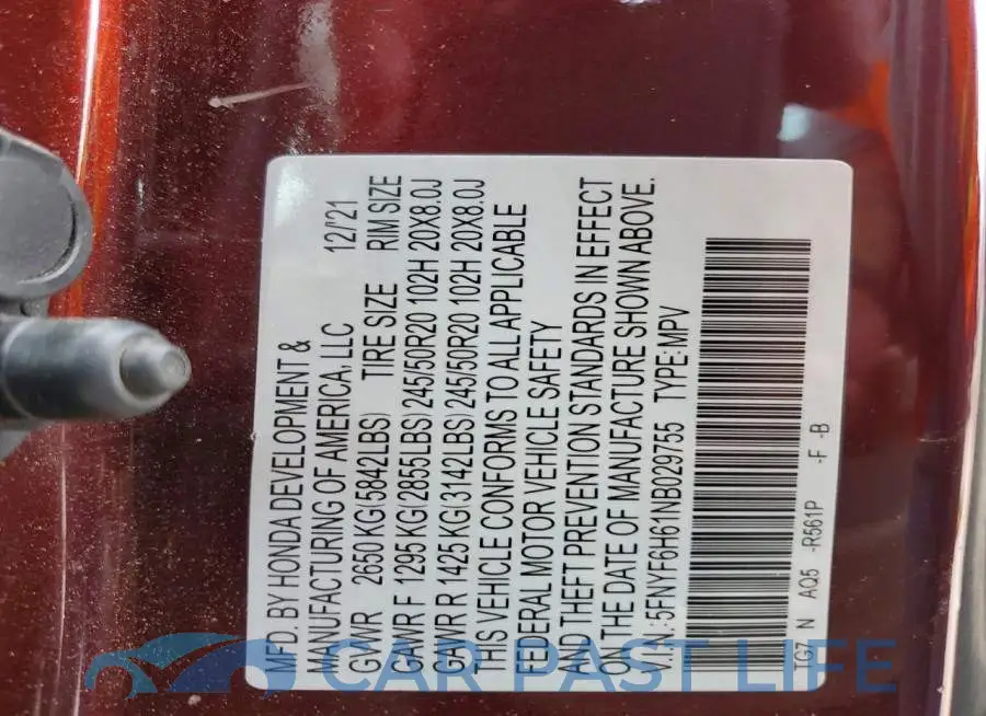 5FNYF6H61NB029755# 13