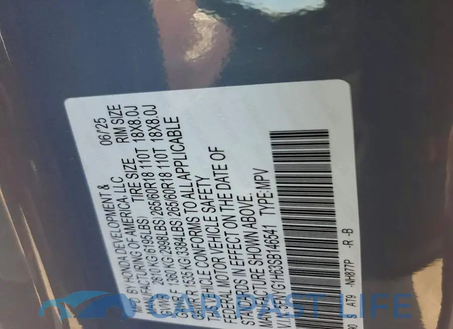 5FNYG1H63SB146541# 13
