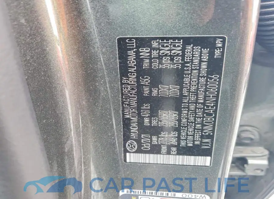 5NMJBCAE4NH060056# 13