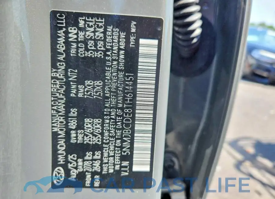 5NMJBCDE8TH614451# 13