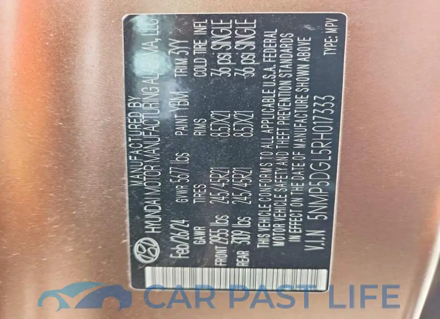 5NMP5DGL5RH017333# 13