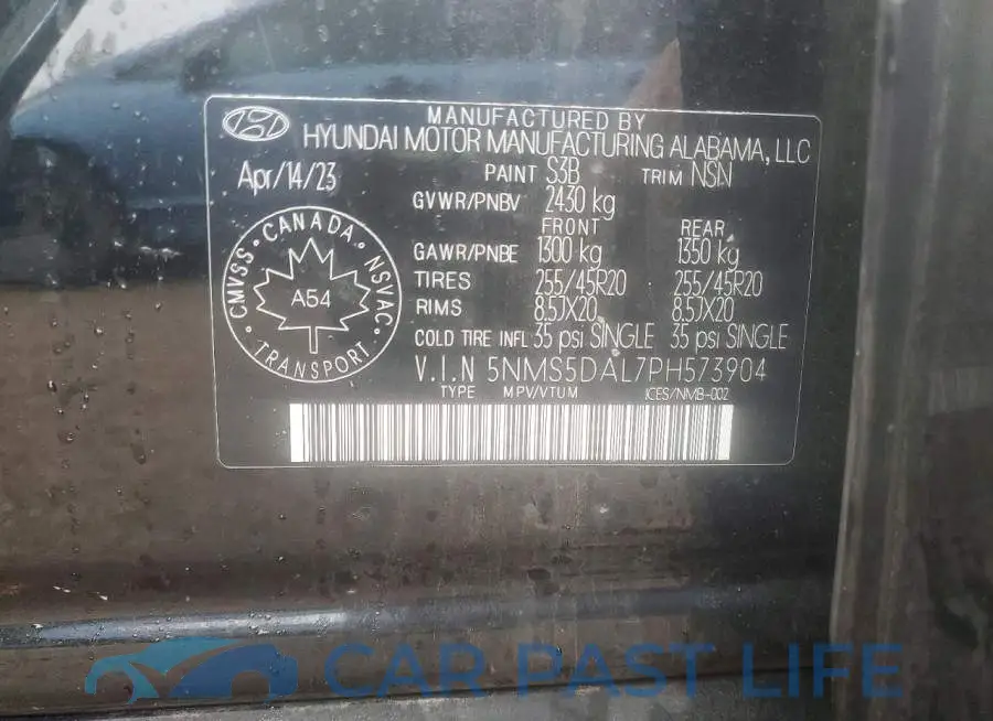 5NMS5DAL7PH573904# 12