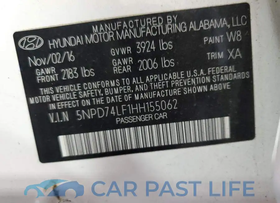 5NPD74LF1HH155062# 13