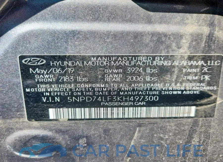 5NPD74LF3KH497300# 12