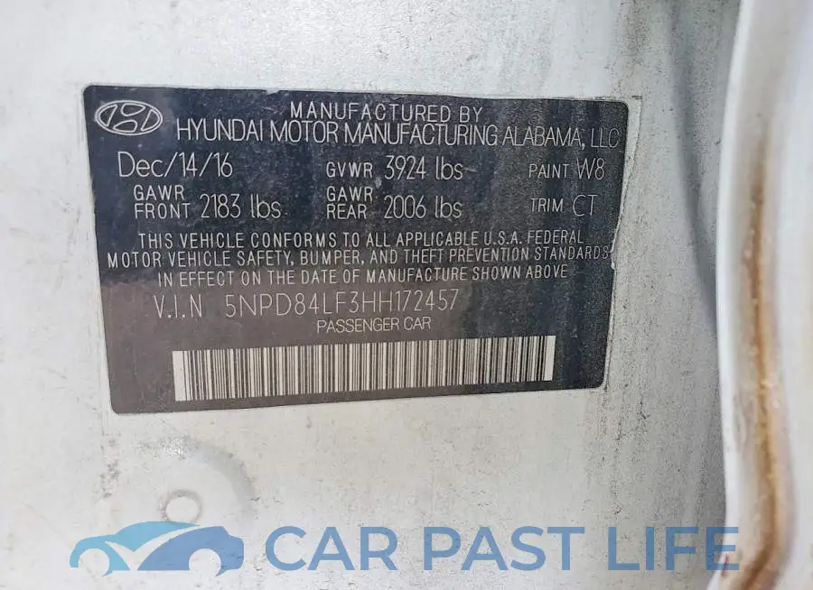 5NPD84LF3HH172457# 12