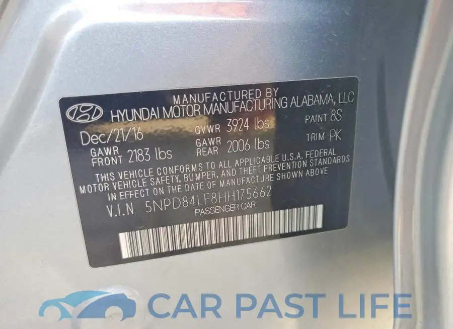 5NPD84LF8HH175662# 12