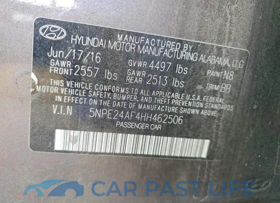 5NPE24AF4HH462506# 12