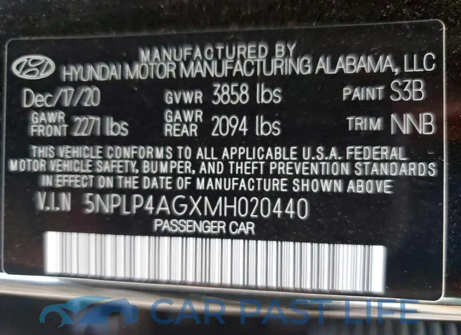 5NPLP4AGXMH020440# 12