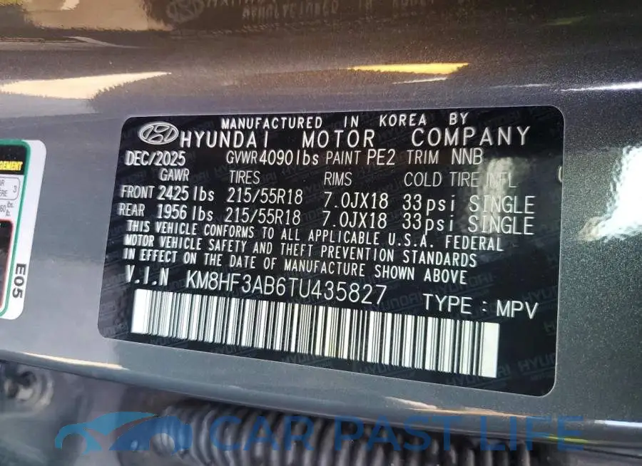 KM8HF3AB6TU435827# 13