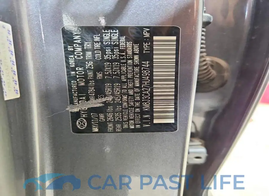 KM8J3CA27HU498744# 13