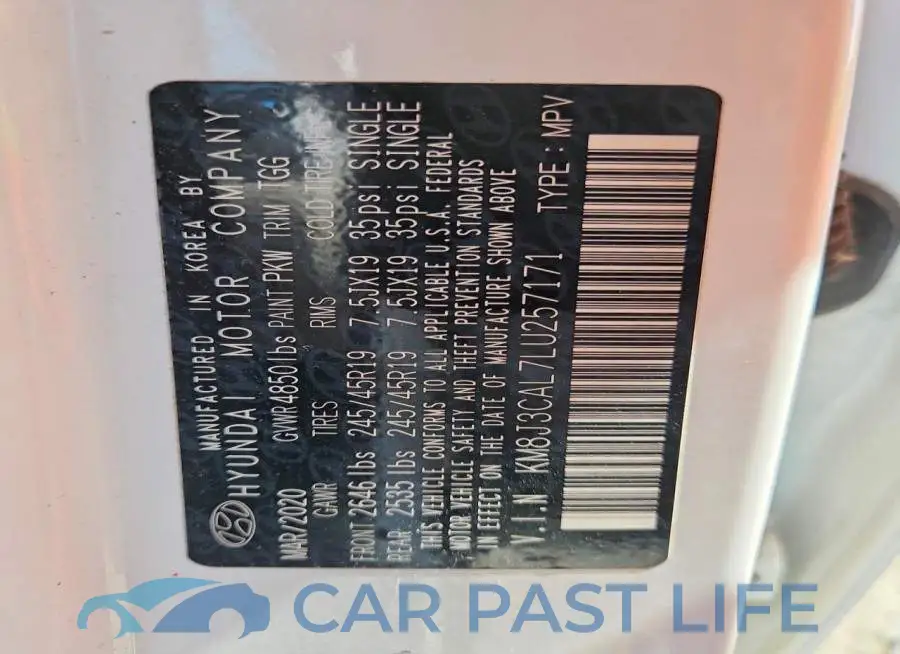 KM8J3CAL7LU257171# 12