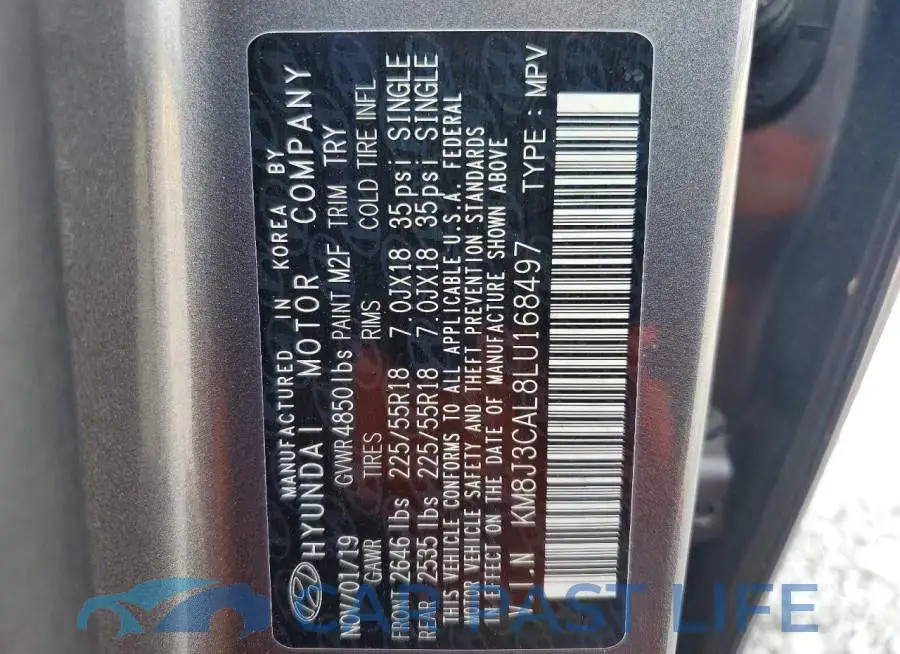 KM8J3CAL8LU168497# 14