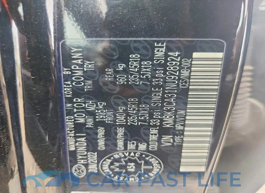 KM8K3CA31NU928924# 12