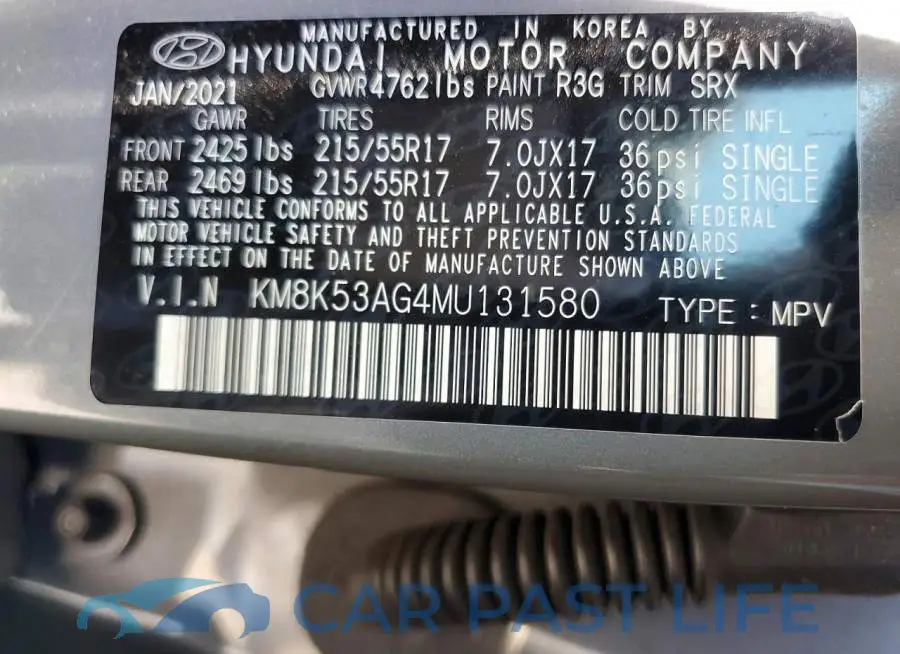 KM8K53AG4MU131580# 13
