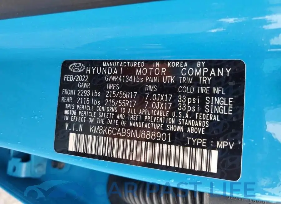 KM8K6CAB9NU888901# 13