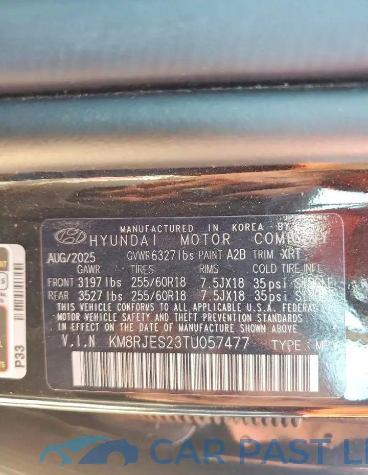 KM8RJES23TU057477# 13