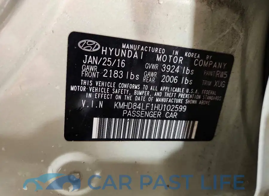 KMHD84LF1HU102599# 12