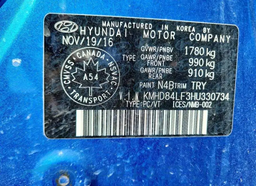 KMHD84LF3HU330734# 12