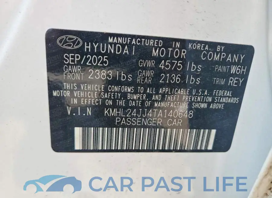KMHL24JJ4TA140648# 12