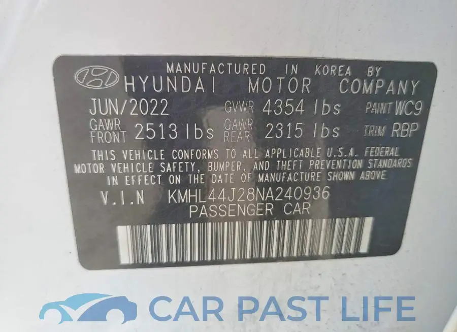 KMHL44J28NA240936# 12