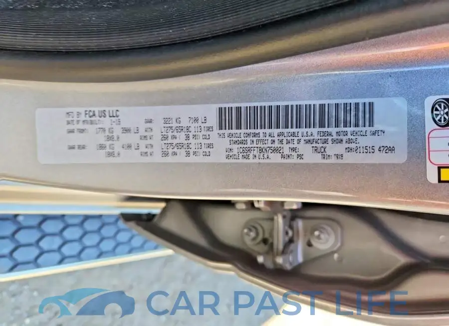 1C6SRFFT8KN750021# 12