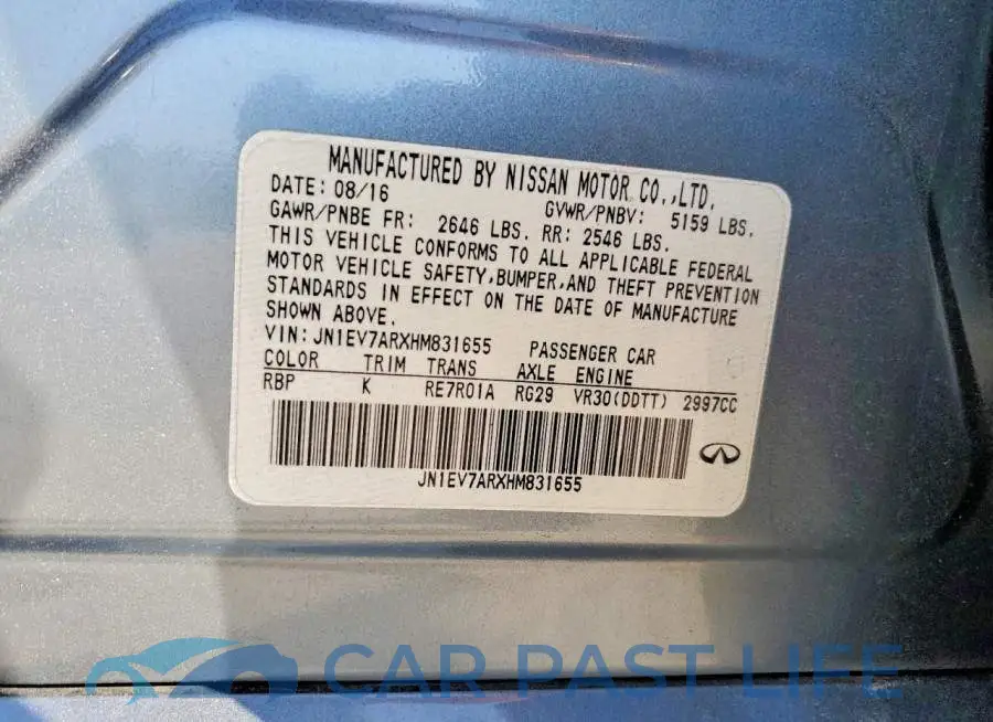 JN1EV7ARXHM831655# 13