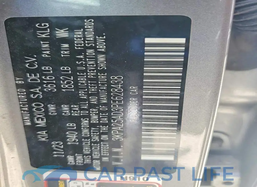 3KPA25AD3PE628438# 12