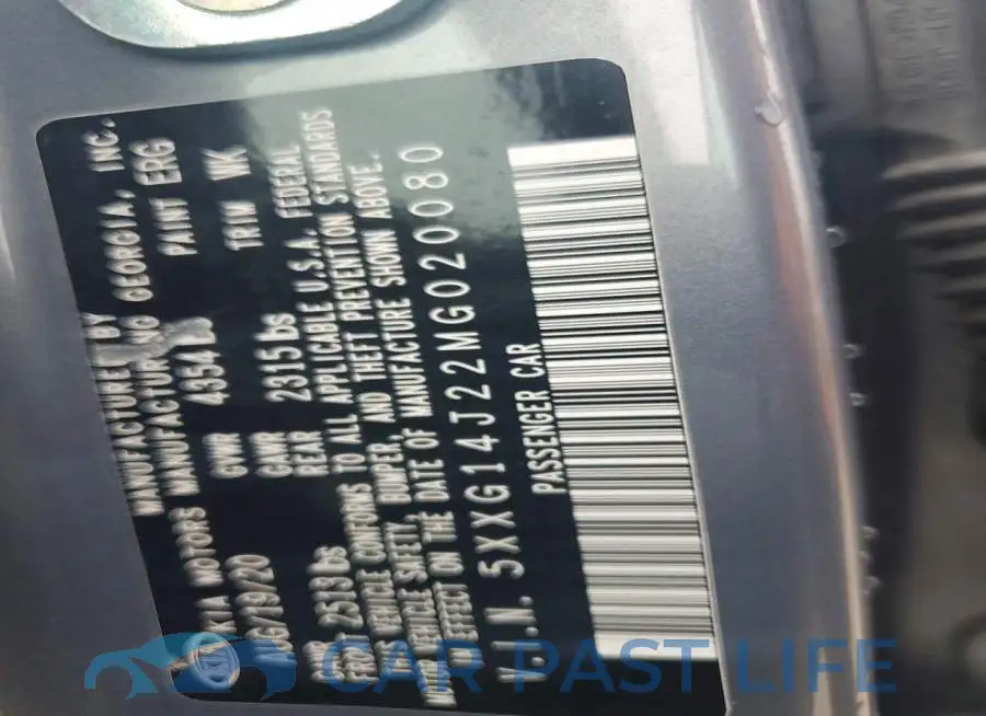 5XXG14J22MG020080# 12